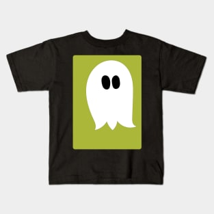 Cute ghost cartoon in a green frame Kids T-Shirt